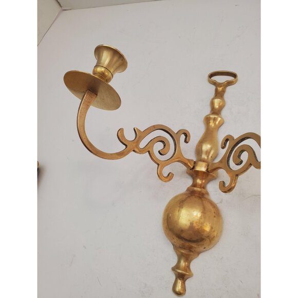 vintage Brass Wall Sconce Candle holder brass wall sconces candle sconces - Picture 5 of 10